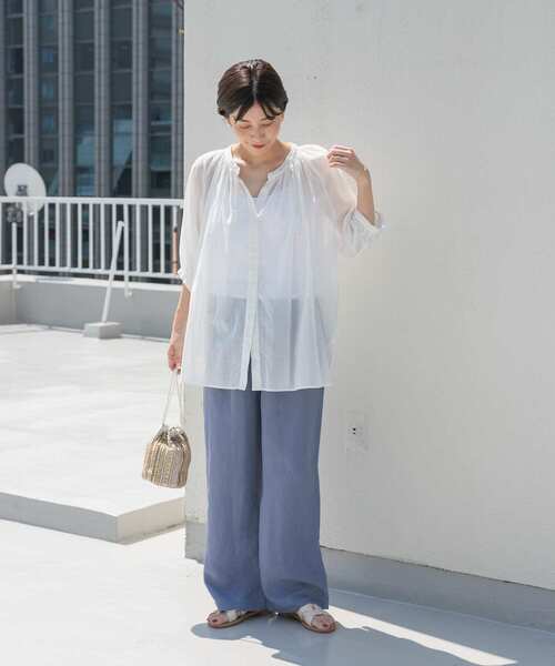 「URBAN RESEARCH DOORS」 7分袖ブラウス MEDIUM ブラック レディース URBAN RESEARCH DOORS 「URBAN DOORS」 7分袖ブラウス MEDIUM