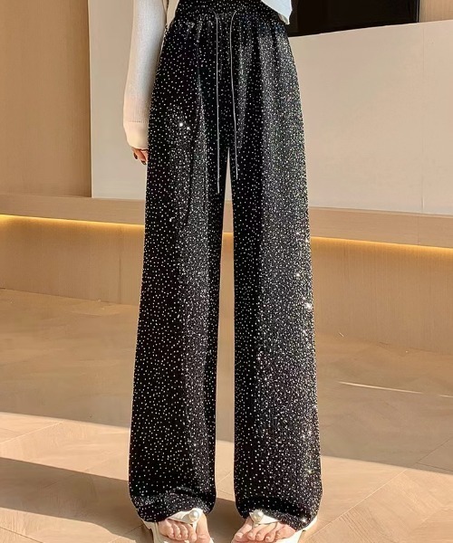 deux amour パンツ キラキララメイージーワイドパンツ レディース