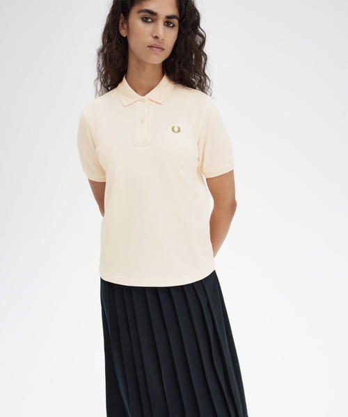 「FRED PERRY」 半袖ポロシャツ 12 ベージュ レディース