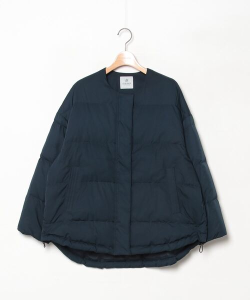 美品 ナノユニバース　お得です！ マフラー付きノーカラー ダウンジャケット 紺 楽天市場】【SALE／40%OFF】マフラー付きノーカラーダウン NANO