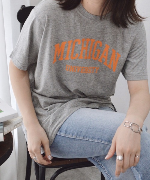 tシャツ 「spiritoso」MICHIGAN カレッジTシャツ レディース メンズ | spiritoso | 05