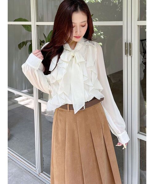 MERCURYDUO（マーキュリーデュオ） ブラウス シャツ シフォンラッフル