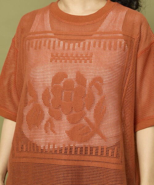 Freada tシャツ Freada/フリーダ メッシュ フラワー Tシャツ