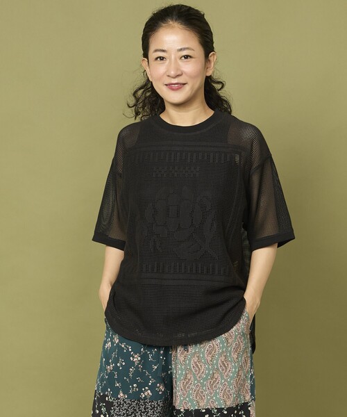 tシャツ Freada/フリーダ メッシュ フラワー Tシャツ レディース Freada tシャツ Freada/フリーダ メッシュ フラワー Tシャツ