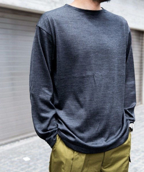 セーター ニット メリノウールロングスリーブTシャツ(MEN) 全3色