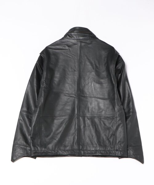 コート ジャケット HALTON FUNNEL COLLAR LEATHER JACKET | HALTON ファンネル カラー レザー ジャケットの画像