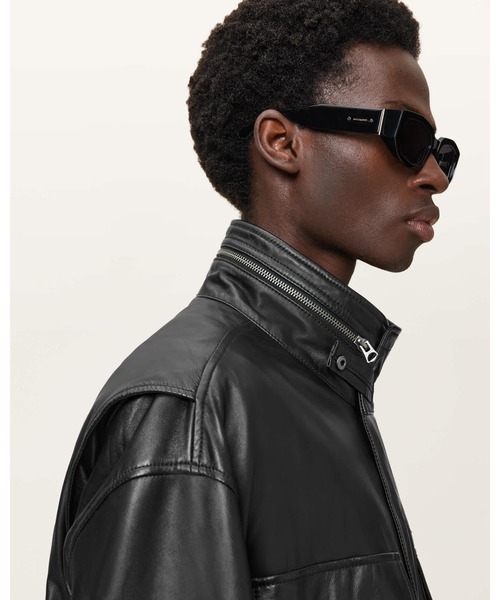 コート ジャケット HALTON FUNNEL COLLAR LEATHER JACKET | HALTON ファンネル カラー レザー ジャケットの画像
