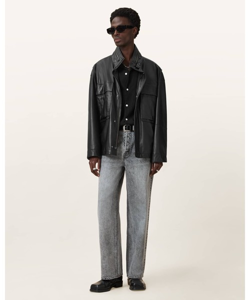 コート ジャケット HALTON FUNNEL COLLAR LEATHER JACKET | HALTON ファンネル カラー レザー ジャケットの画像