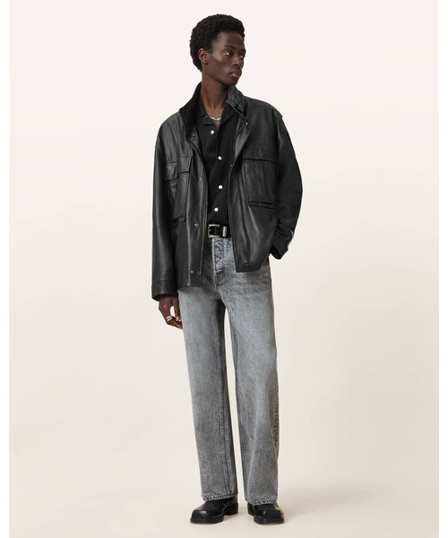 コート ジャケット HALTON FUNNEL COLLAR LEATHER JACKET | HALTON ファンネル カラー レザー ジャケットの画像