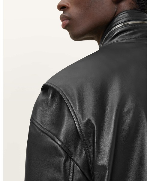 コート ジャケット HALTON FUNNEL COLLAR LEATHER JACKET | HALTON ファンネル カラー レザー ジャケットの画像