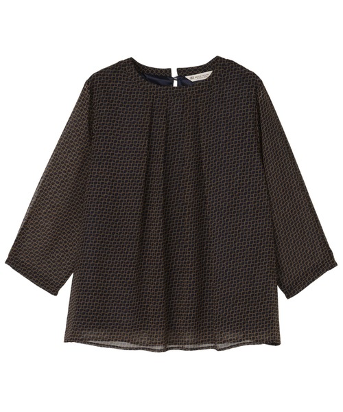 BRICK HOUSE by TOKYO SHIRT ブラウス シャツ 幾何学柄 シフォン 