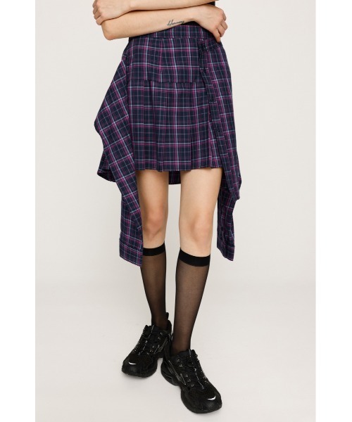 SLY（スライ） スカート REMAKE LIKE CHECK S/SK リメイクライク