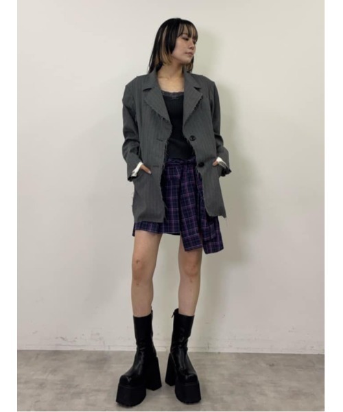 SLY（スライ） スカート REMAKE LIKE CHECK S/SK リメイクライク