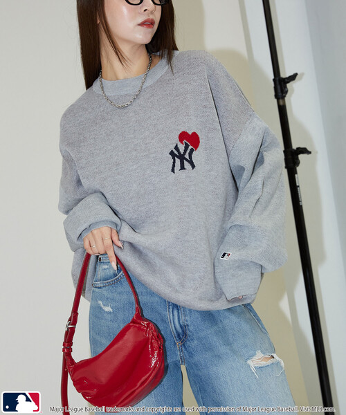MLB セーター ニット MLB/メジャーリーグベースボール 別注 HEART LOGO 