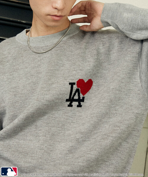 MLB セーター ニット MLB/メジャーリーグベースボール 別注 HEART LOGO 