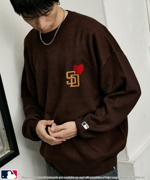 MLB セーター ニット MLB/メジャーリーグベースボール 別注 HEART LOGO