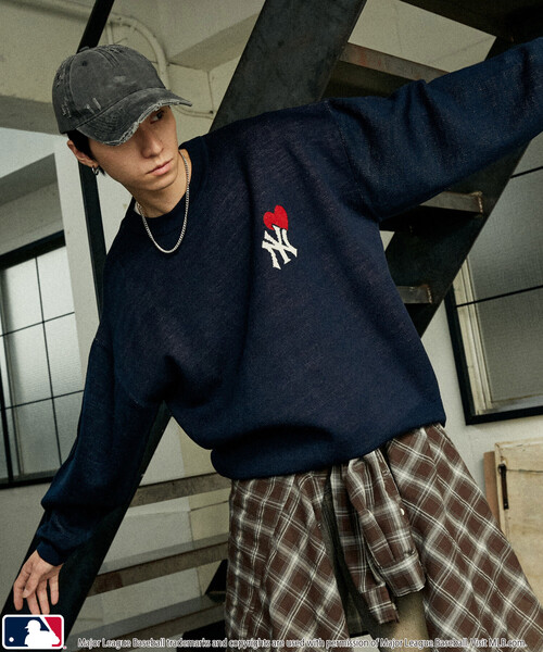 MLB セーター ニット MLB/メジャーリーグベースボール 別注 HEART LOGO 