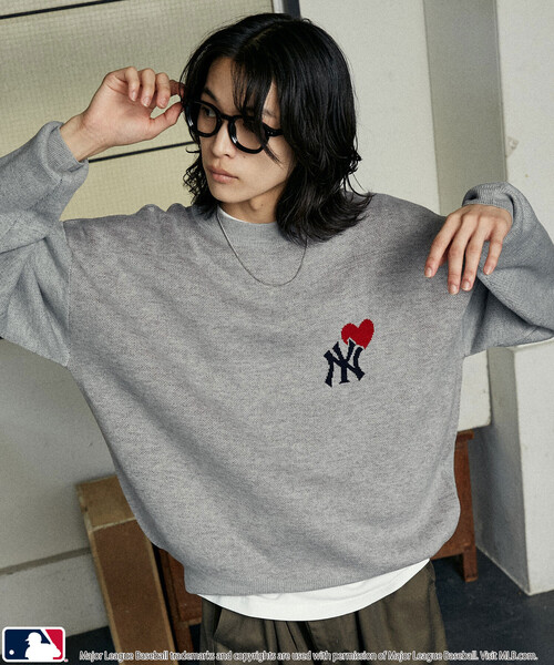 MLB セーター ニット MLB/メジャーリーグベースボール 別注 HEART LOGO
