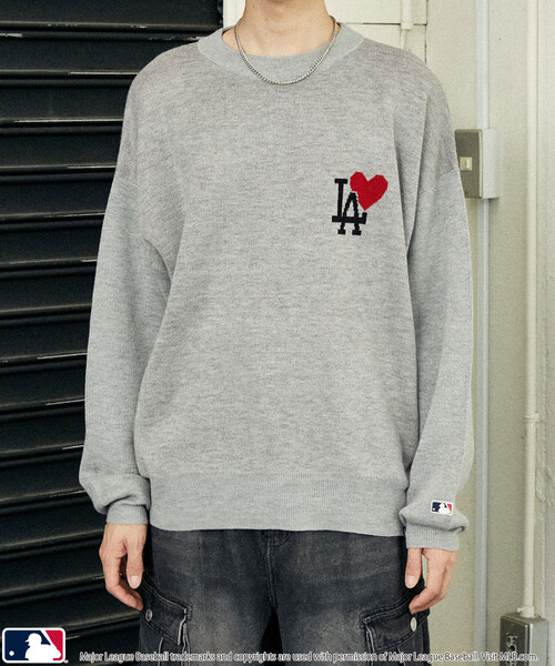 MLB セーター ニット MLB/メジャーリーグベースボール 別注 HEART LOGO 
