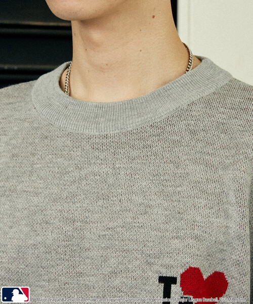 MLB セーター ニット MLB/メジャーリーグベースボール 別注 HEART LOGO 