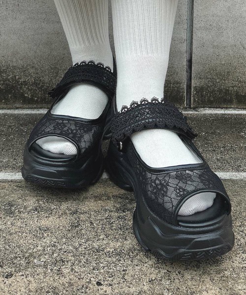 「F i.n.t」 ヒールサンダル M ブラック レディース_画像3