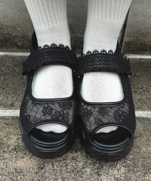 「F i.n.t」 ヒールサンダル M ブラック レディース_画像9