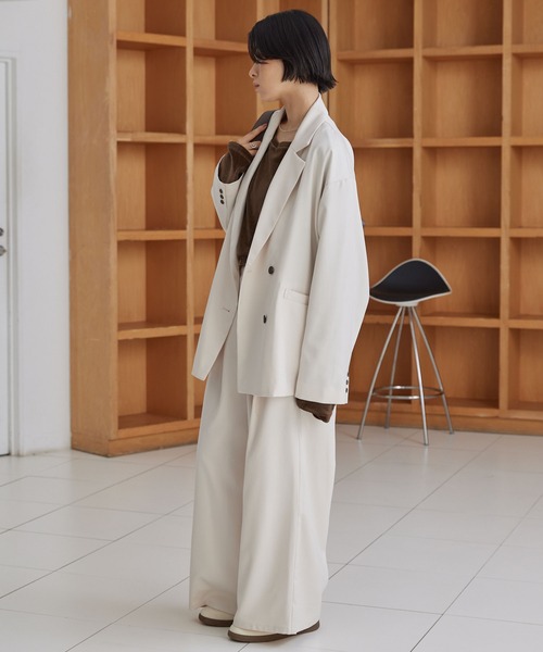 ベージュ ダブルブレスト テーラードジャケット JILL by JILL STUART｜<セットアップ対応>ダブルブレスト