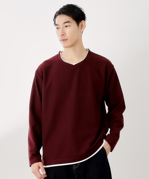 THE SHOP TK tシャツ 「一枚でコーディネートが完成！」レイヤード風