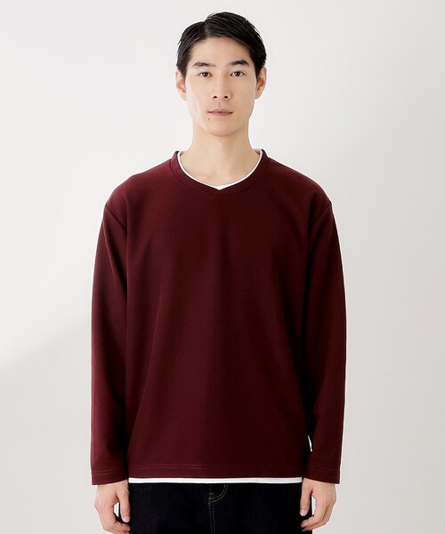 THE SHOP TK tシャツ 「一枚でコーディネートが完成！」レイヤード風