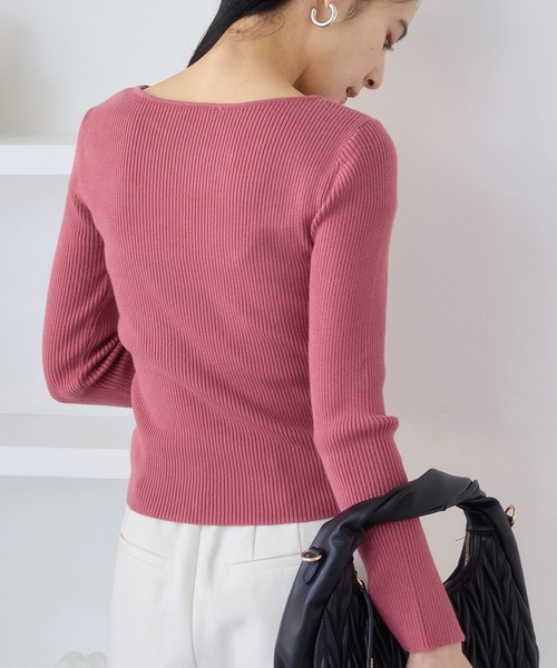 VIS（ビス） ニット セーター アシメねじれデザインリブニット