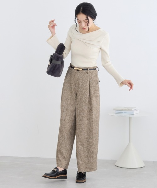 VIS（ビス） ニット セーター アシメねじれデザインリブニット