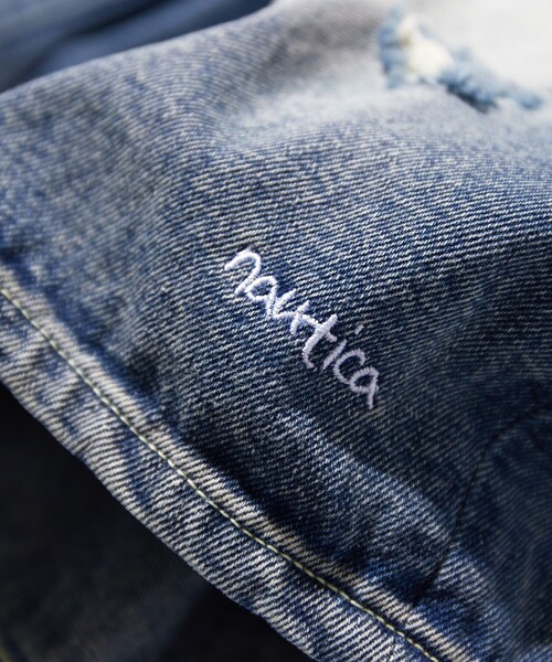 「NAUTICA」 デニムハーフパンツ LARGE ネイビー メンズの画像