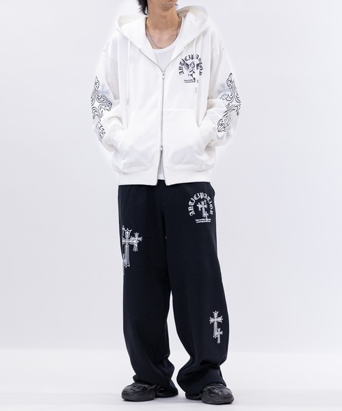 hashtag ddd ホワイト スウェット パンツ スター　ラインストーン 星 BIKE STAR（バイクスター） スウェットパンツ ジャージ 「13」オールド