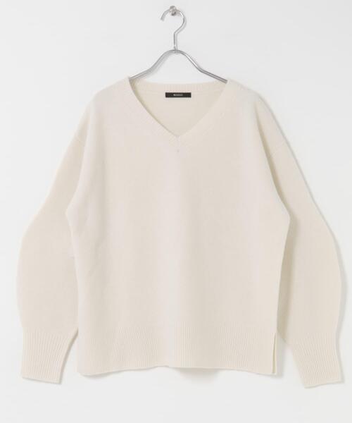 HONMA ホワイト Vネック カシミヤセーター HONMA ホワイト Vネック カシミヤセーター HONMA ホワイト Vネック