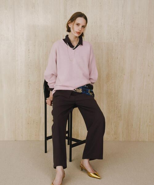 ニット セーター ウールカシミヤVネックニットプルオーバー レディース