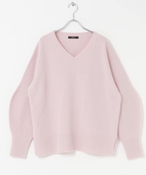 ニット セーター ウールカシミヤVネックニットプルオーバー レディース