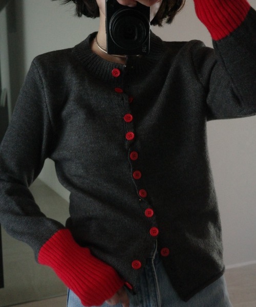 KUREN カーディガン カラーボタンカーディガン レディース : ZOZOTOWN