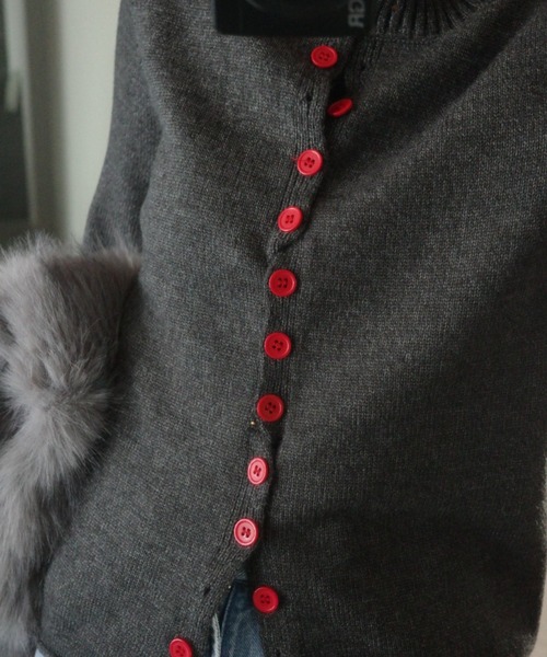 KUREN カーディガン カラーボタンカーディガン レディース : ZOZOTOWN