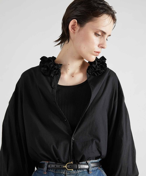 crinkle crinkle crinkle フリル　カラー　シャツ　ブラウス crinkle crinkle crinkle｜フリルカラーシャツ コットン フリルシャツ