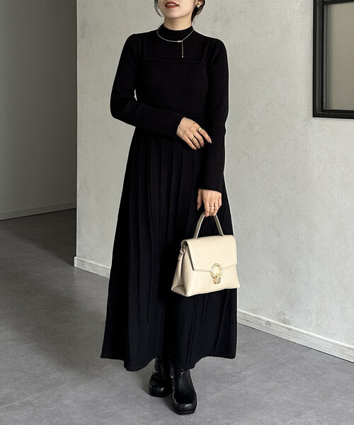 Thevon（ゼヴォン） ニットワンピース FREE ブラック レディース