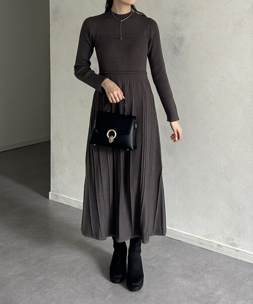 Thevon（ゼヴォン） ニットワンピース FREE ブラック レディース