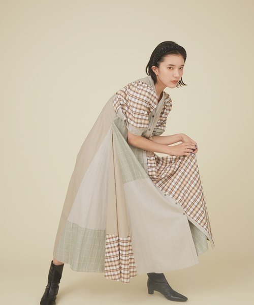 「FURFUR」 半袖ワンピース FREE ブラック レディース_画像2