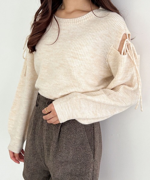 「Heather」 長袖ニット FREE アイボリー レディース_画像2