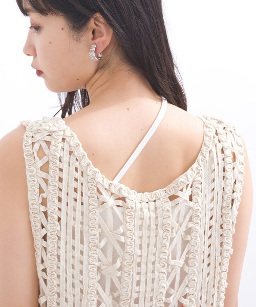 「terrace」 ノースリーブトップス MEDIUM ブラック レディース_画像6