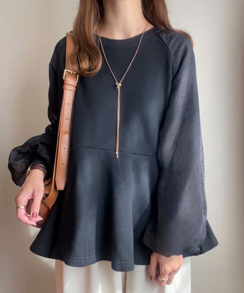 「FILLOU」 スウェットカットソー X-LARGE グレイッシュベージュ レディース_画像6