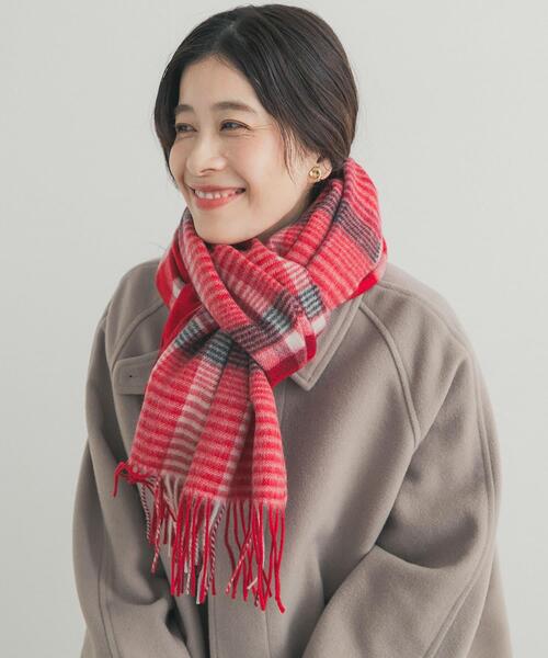 新品タグ付き　かぐれ　リネンチェックスクエアストール　アーバンリサーチ ドアーズ 新品タグ付き かぐれ リネンチェックスクエアストール アーバン