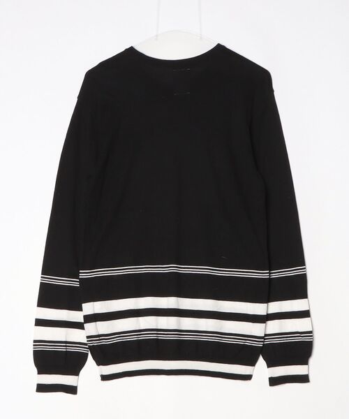 「Name.」 ボーダー柄長袖ニット 2 ブラック レディース_画像2