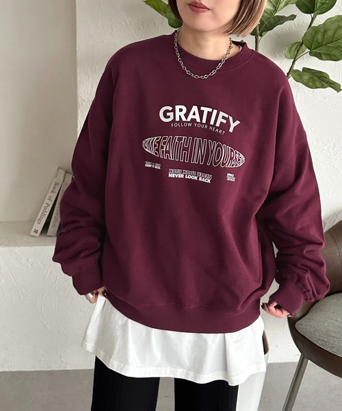 「apres jour mignon」 スウェットカットソー X-LARGE ダークブラウン レディース_画像4