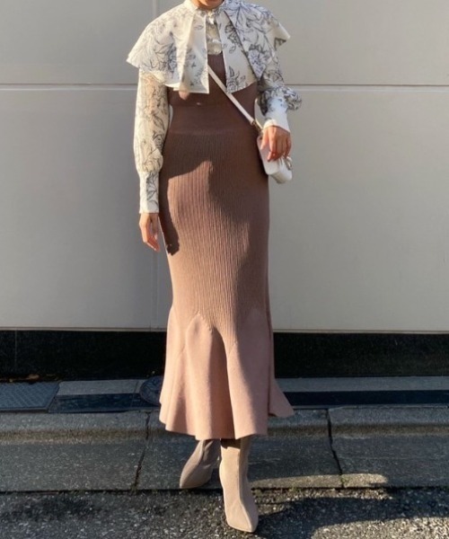 「rienda」 ノースリーブワンピース FREE グレー レディース_画像4