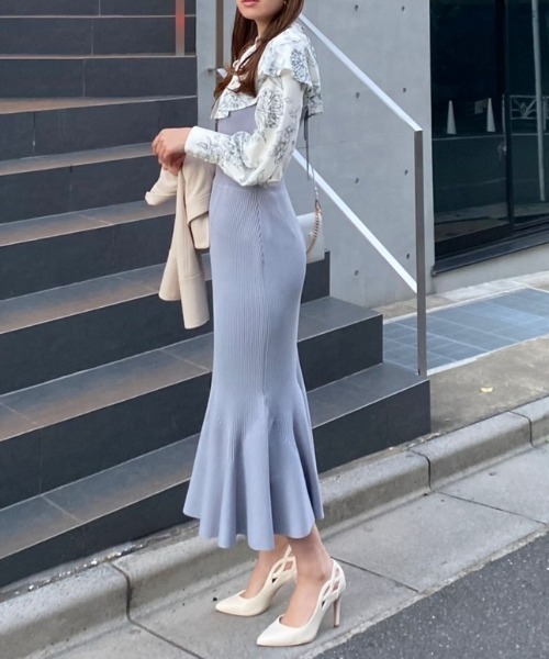 「rienda」 ノースリーブワンピース FREE グレー レディース_画像6